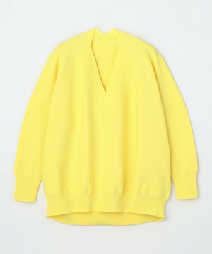 【MOGA】【Lサイズ】コットンフォートVネックニットプルオーバー 詳細画像 イエロー 1