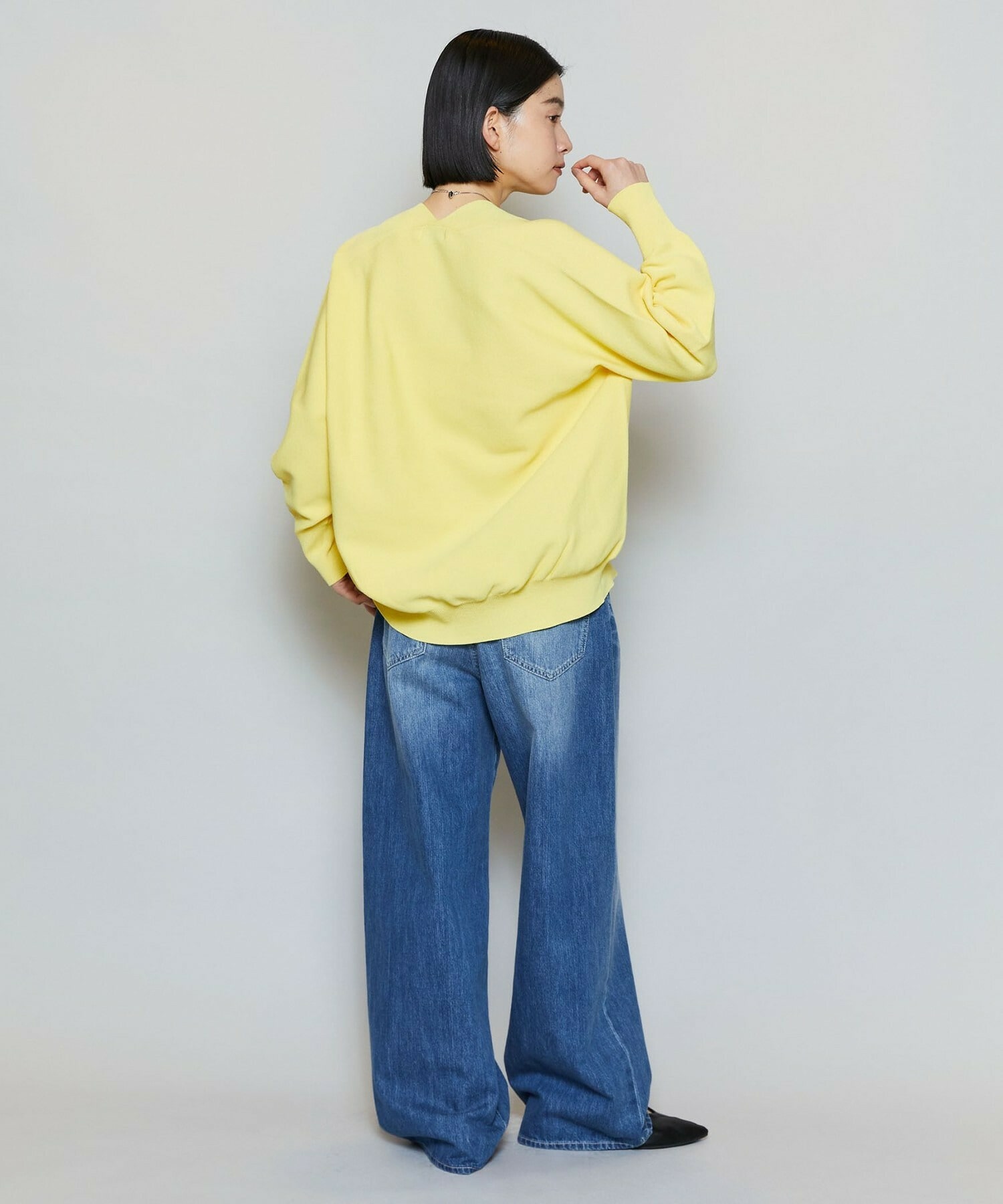 【MOGA】【Lサイズ】コットンフォートVネックニットプルオーバー 詳細画像 チャコールグレー 11