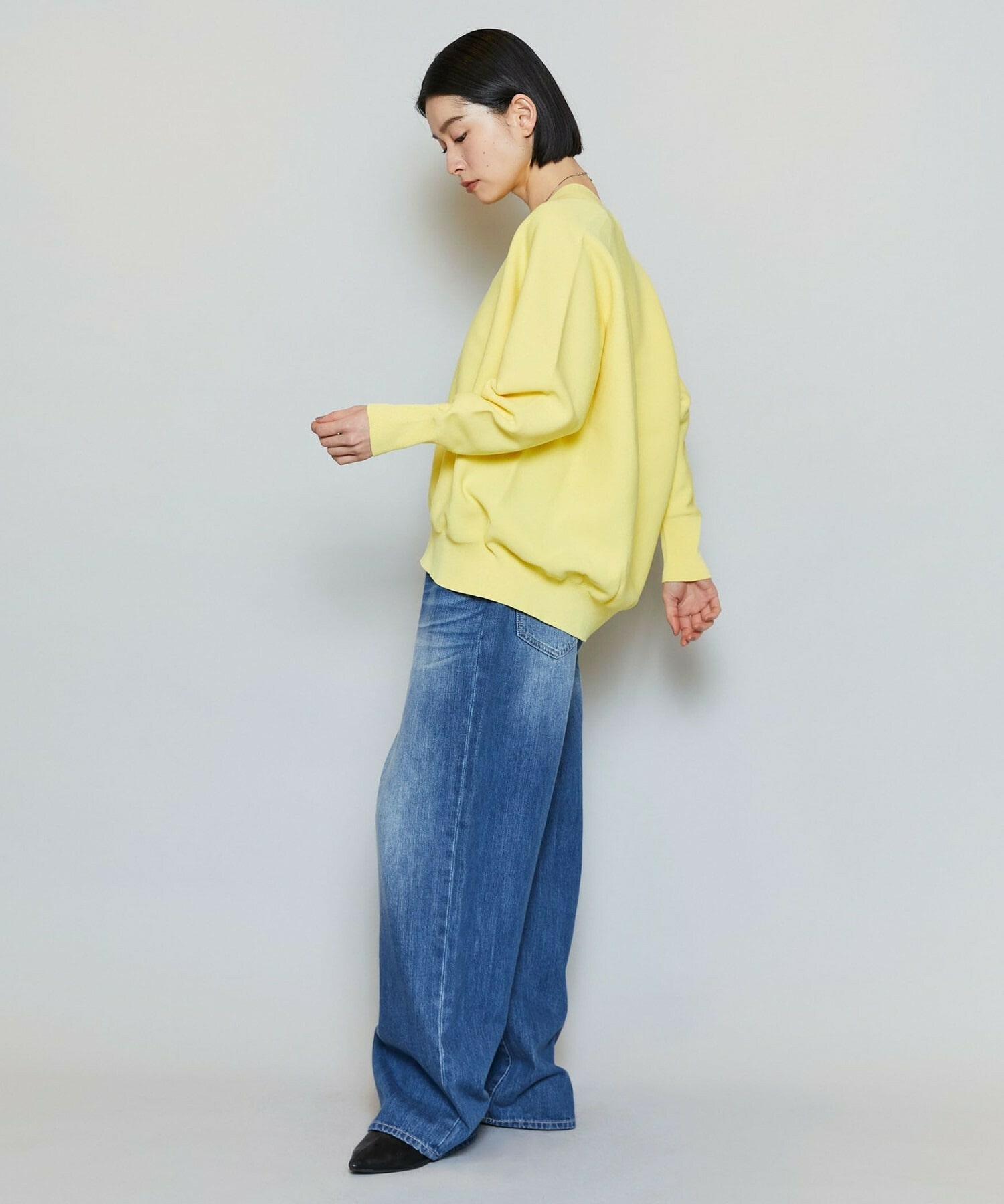 【MOGA】【Lサイズ】コットンフォートVネックニットプルオーバー 詳細画像 チャコールグレー 12