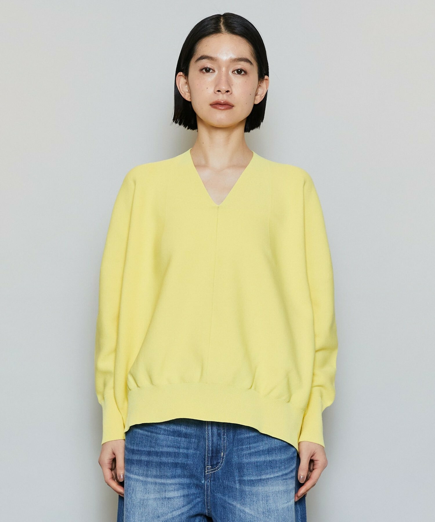 【MOGA】【Lサイズ】コットンフォートVネックニットプルオーバー 詳細画像 チャコールグレー 20