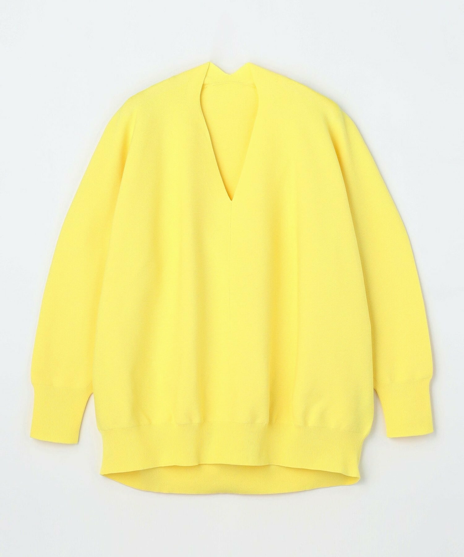 【MOGA】【Lサイズ】コットンフォートVネックニットプルオーバー 詳細画像 イエロー 1