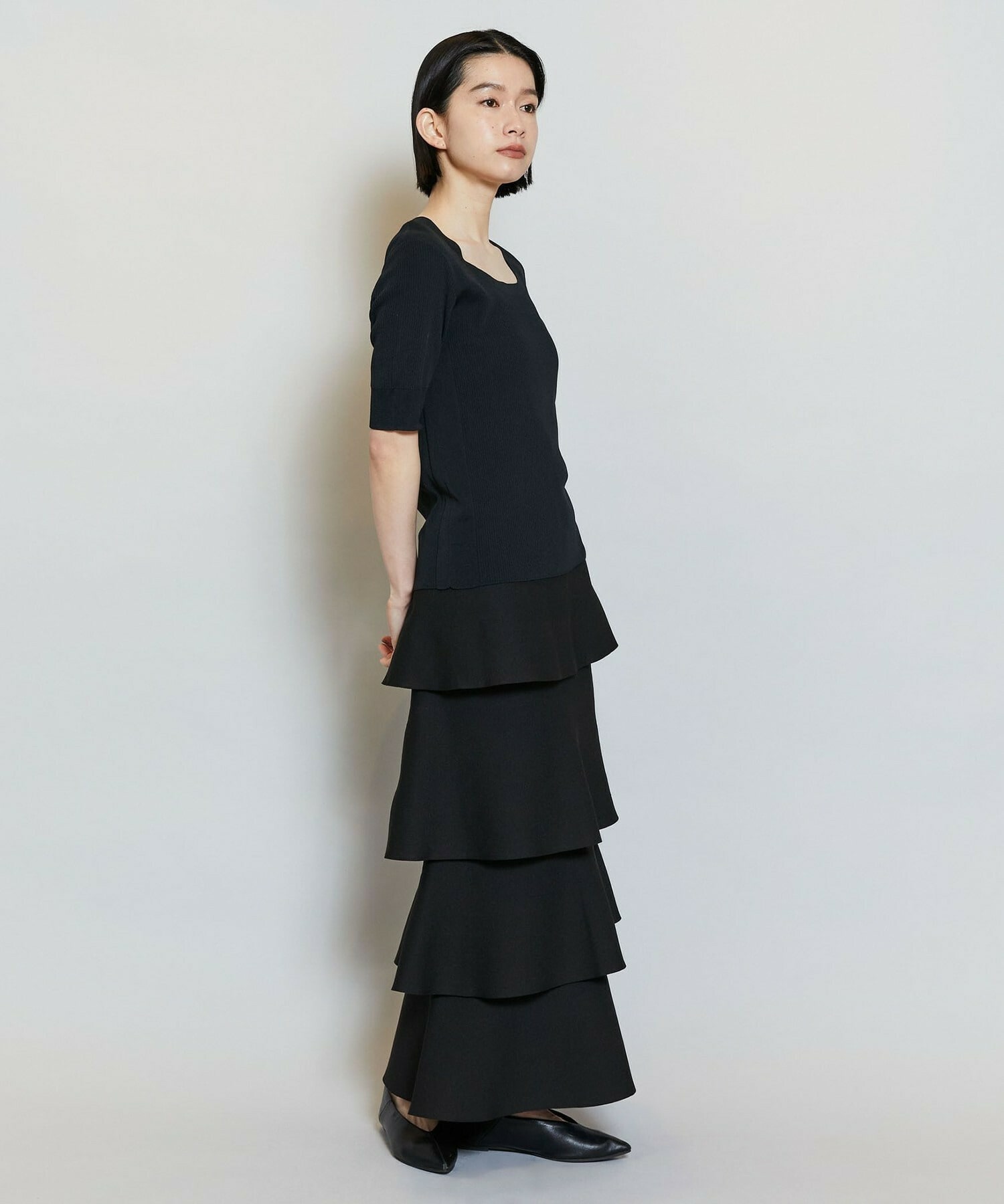 【MOGA】【Lサイズ】フルーレニットトップス 詳細画像 ブラック 5