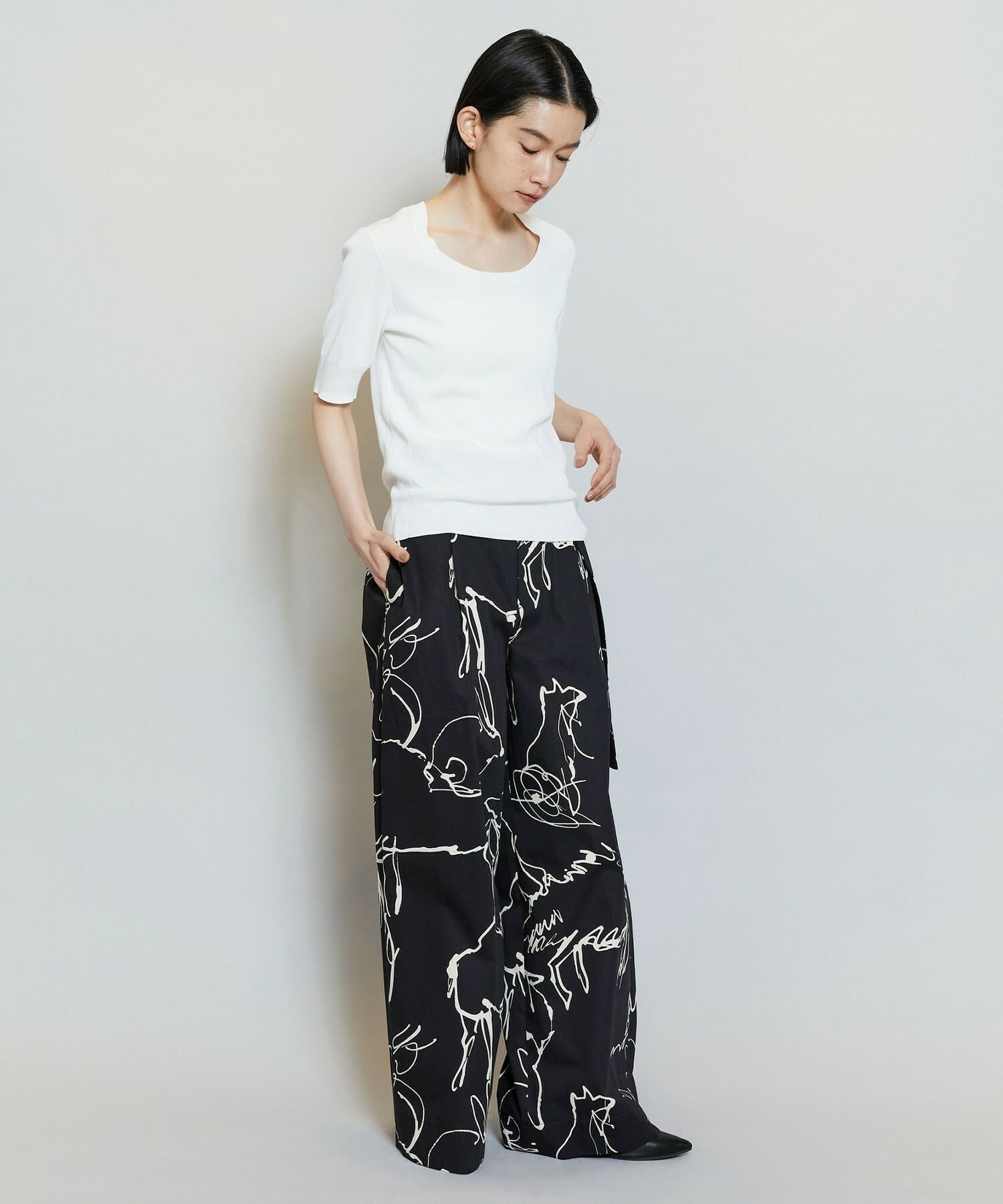 【MOGA】【Lサイズ】フルーレニットトップス 詳細画像 ブラック 8