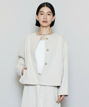 【MOGA】【Lサイズ】P/Cポンチノーカラージャケット 詳細画像 ベージュ 2