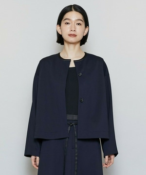 【MOGA】【Lサイズ】P/Cポンチノーカラージャケット 詳細画像 ネイビー 2