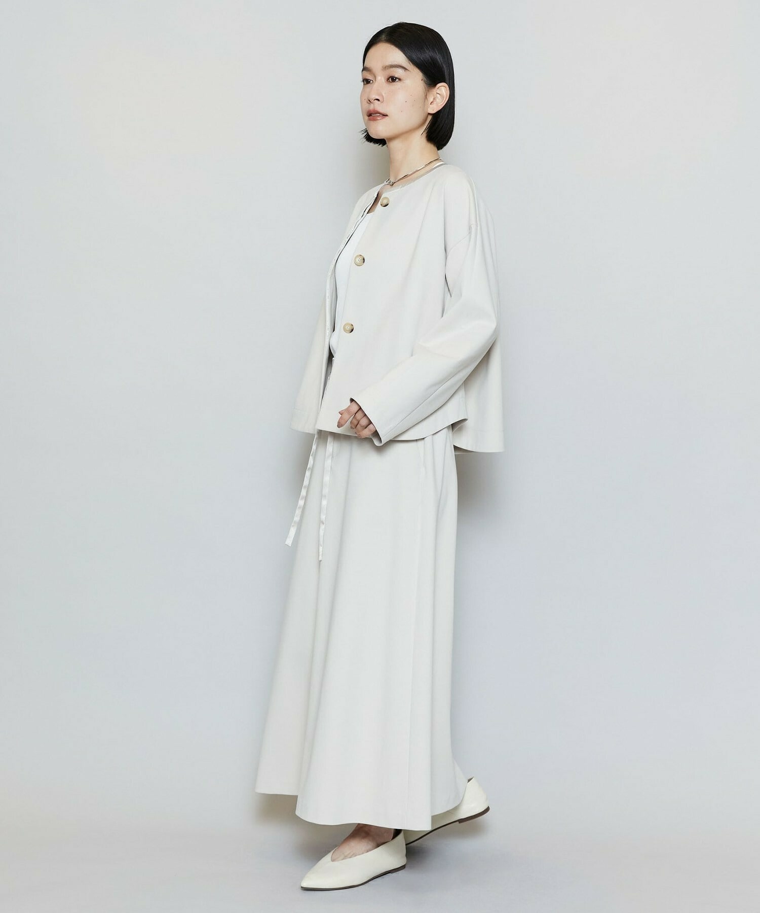 【MOGA】【Lサイズ】P/Cポンチノーカラージャケット 詳細画像 ベージュ 18