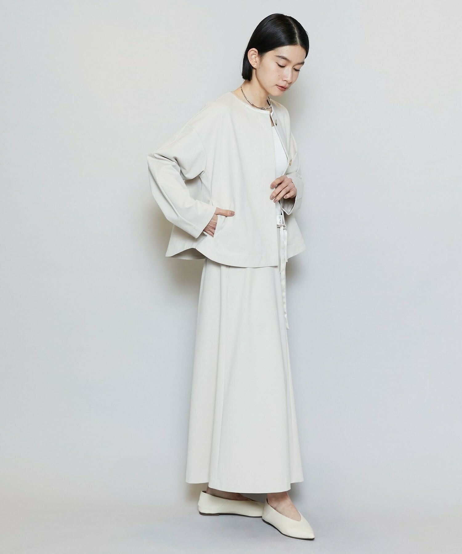 【MOGA】【Lサイズ】P/CポンチAラインロングスカート 詳細画像 ネイビー 13