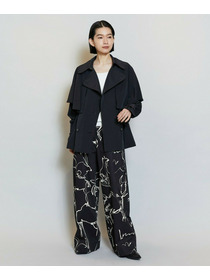 【MOGA】【Lサイズ】ナイロンリヨセルタッサーショートトレンチコート 詳細画像 ダークネイビー 1