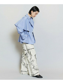 【MOGA】【Lサイズ】ナイロンリヨセルタッサーショートトレンチコート 詳細画像 ダークネイビー 12