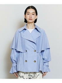 【MOGA】【Lサイズ】ナイロンリヨセルタッサーショートトレンチコート 詳細画像 ダークネイビー 19