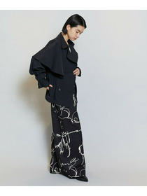 【MOGA】【Lサイズ】ナイロンリヨセルタッサーショートトレンチコート 詳細画像 ダークネイビー 5