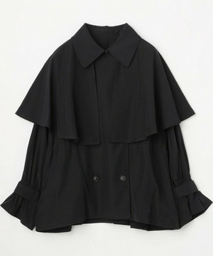 【MOGA】【Lサイズ】ナイロンリヨセルタッサーショートトレンチコート 詳細画像 ダークネイビー 1