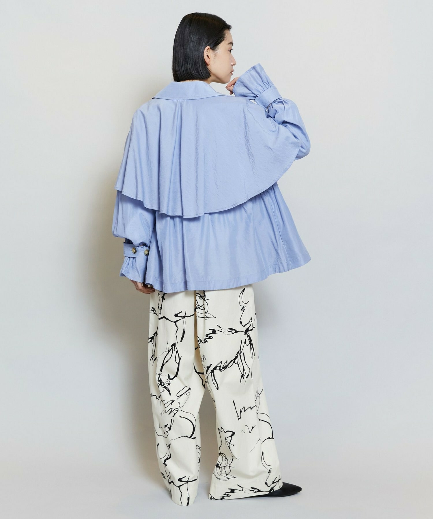 【MOGA】【Lサイズ】ナイロンリヨセルタッサーショートトレンチコート 詳細画像 ダークネイビー 15