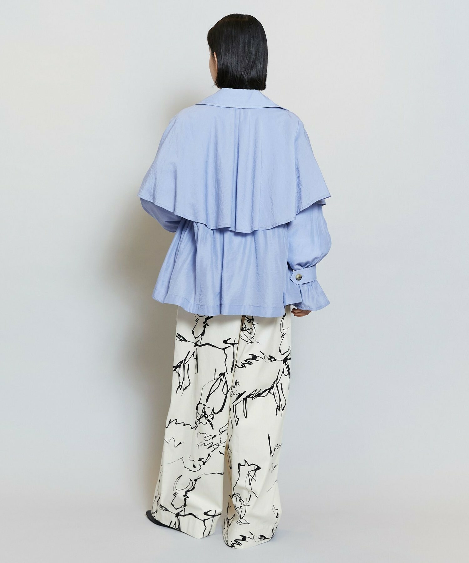 【MOGA】【Lサイズ】ナイロンリヨセルタッサーショートトレンチコート 詳細画像 ダークネイビー 16