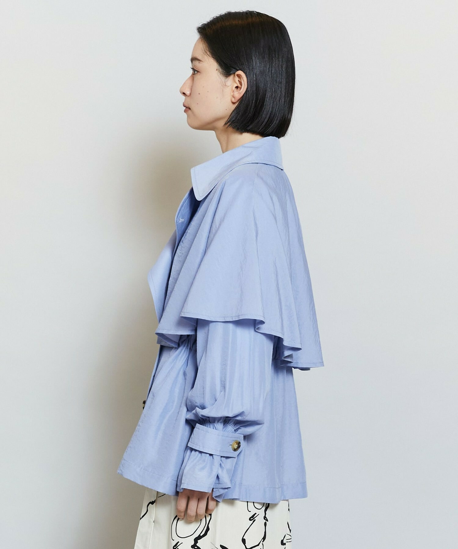 【MOGA】【Lサイズ】ナイロンリヨセルタッサーショートトレンチコート 詳細画像 ダークネイビー 20