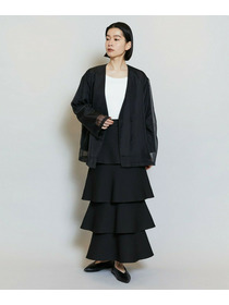 【MOGA】【Lサイズ】シアーストライプノーカラージャケット 詳細画像 ブラック 10