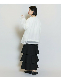 【MOGA】【Lサイズ】シアーストライプノーカラージャケット 詳細画像 ブラック 17