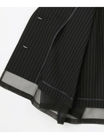 【MOGA】【Lサイズ】シアーストライプノーカラージャケット 詳細画像 ブラック 27