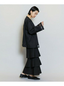 【MOGA】【Lサイズ】シアーストライプノーカラージャケット 詳細画像 ブラック 6