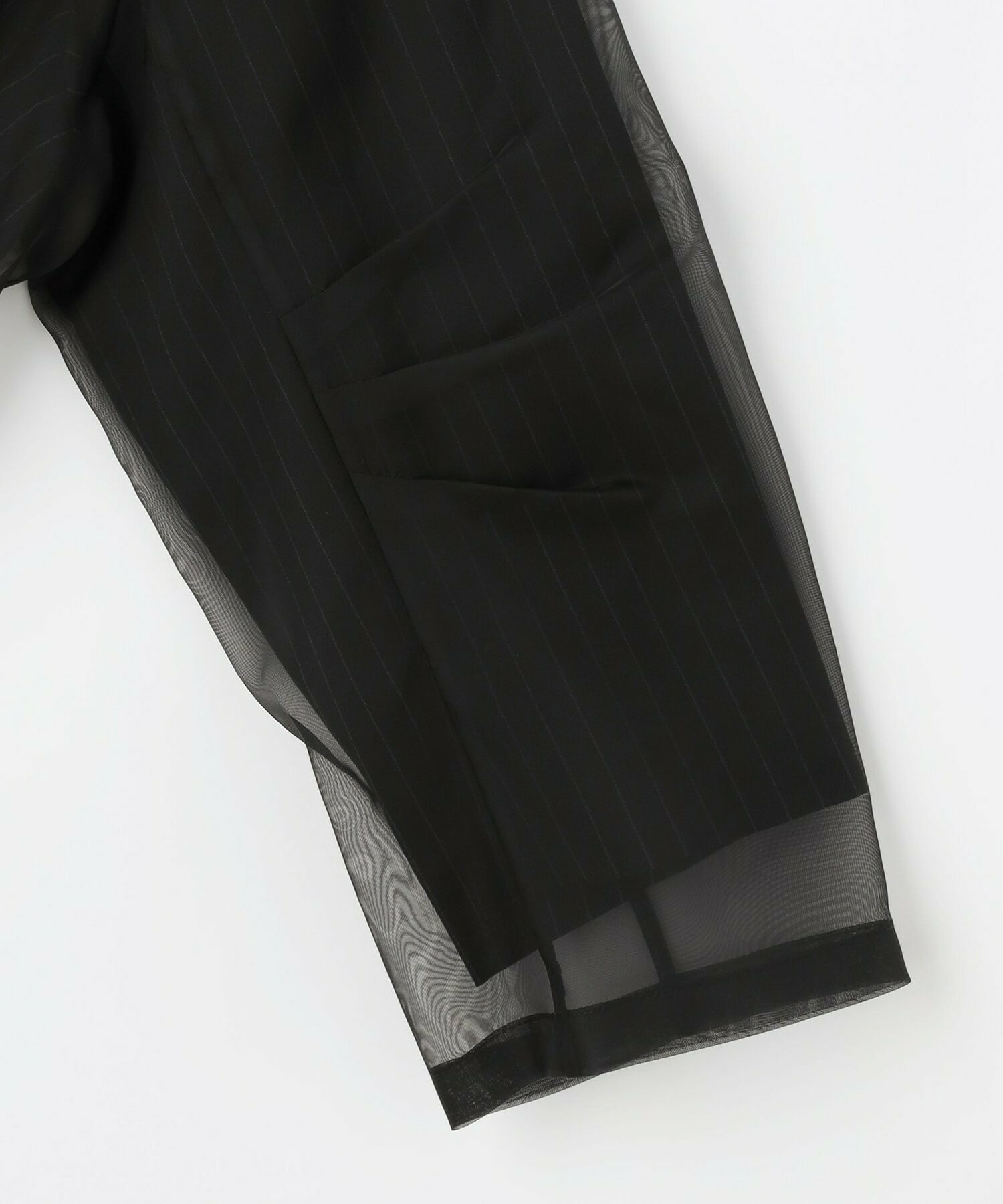 【MOGA】【Lサイズ】シアーストライプノーカラージャケット 詳細画像 ブラック 25