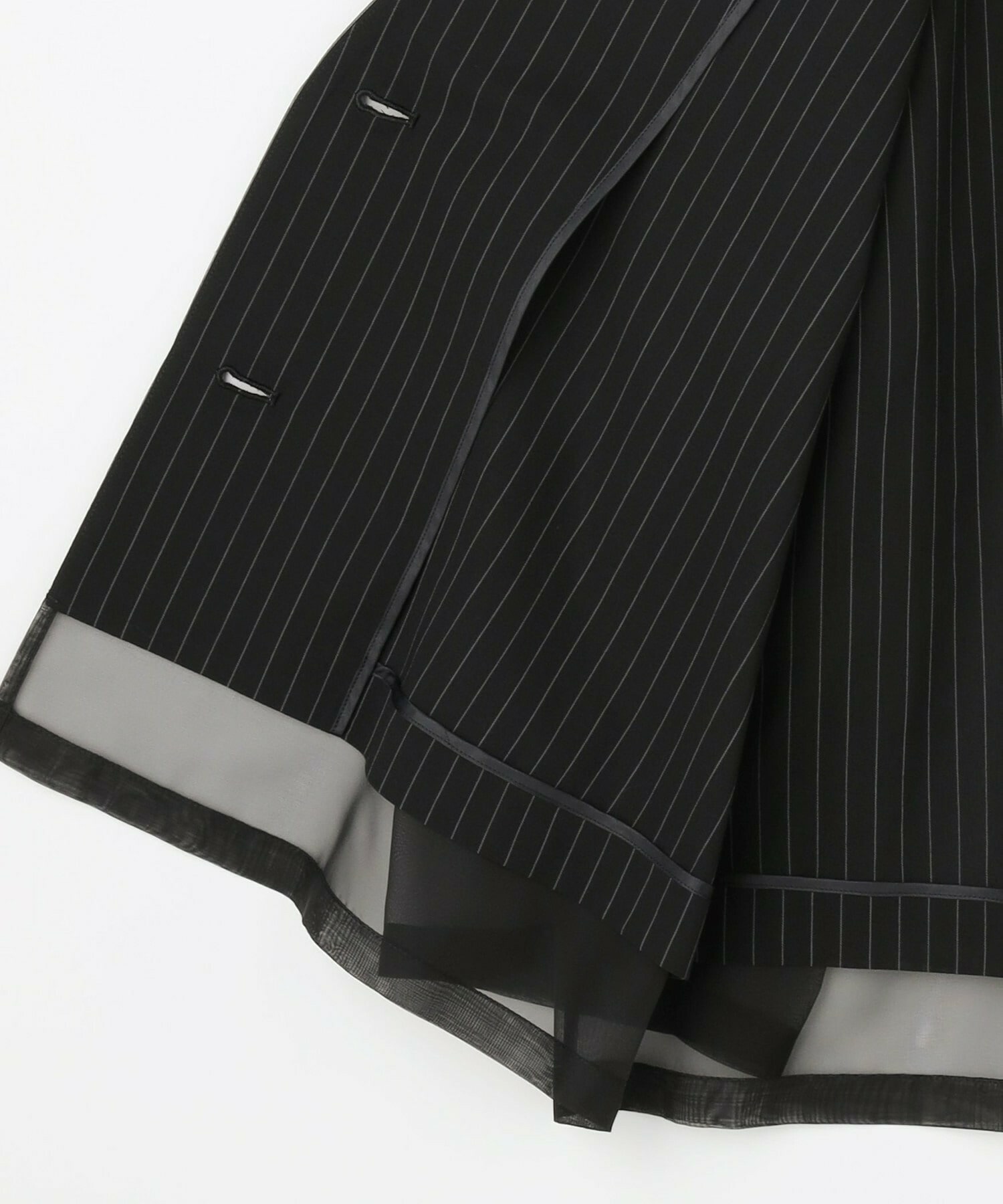 【MOGA】【Lサイズ】シアーストライプノーカラージャケット 詳細画像 ブラック 27