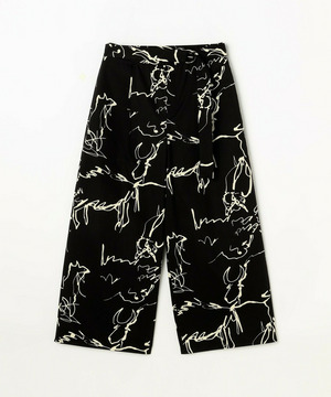 【MOGA】【Lサイズ】ドローイングプリントワイドパンツ 詳細画像 ブラック系その他 1