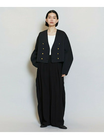 【MOGA】【Lサイズ】バルキーポリエステルニットジャケット 詳細画像 ブラック 13