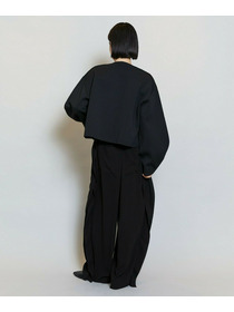 【MOGA】【Lサイズ】バルキーポリエステルニットジャケット 詳細画像 ブラック 17