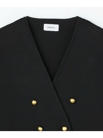【MOGA】【Lサイズ】バルキーポリエステルニットジャケット 詳細画像 ブラック 26