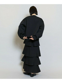 【MOGA】【Lサイズ】バルキーポリエステルニットジャケット 詳細画像 ブラック 7