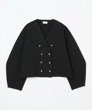 【MOGA】【Lサイズ】バルキーポリエステルニットジャケット 詳細画像 ブラック 1