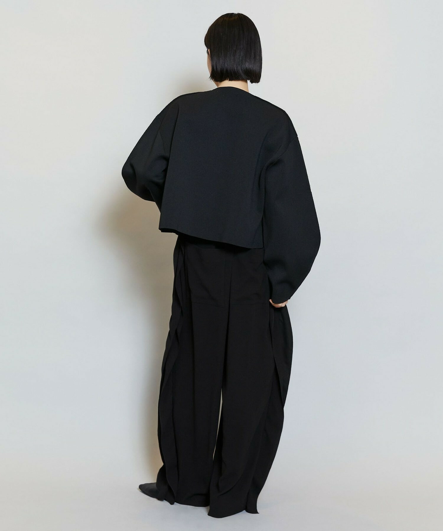 【MOGA】【Lサイズ】バルキーポリエステルニットジャケット 詳細画像 ブラック 17