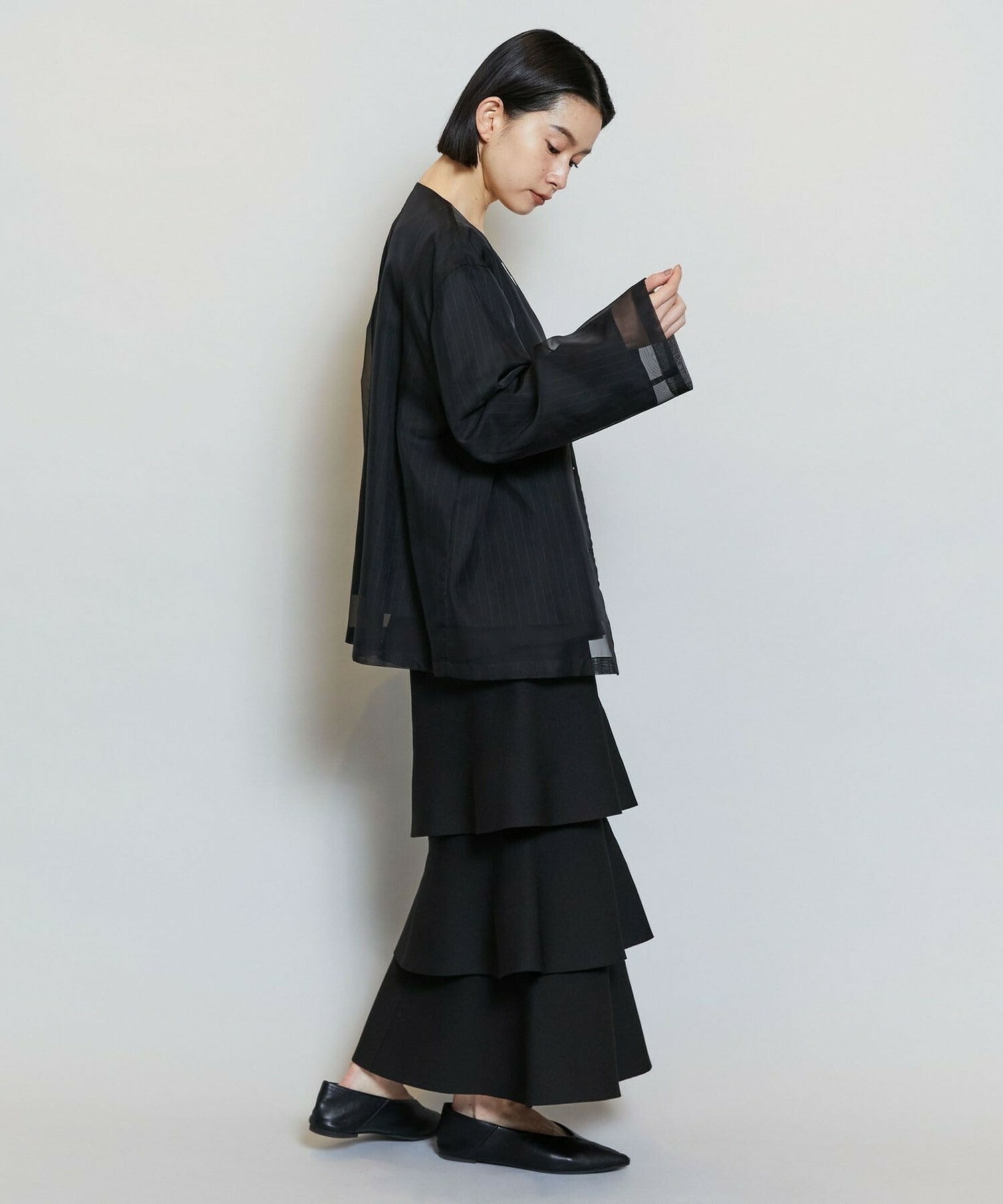 【MOGA】【Lサイズ】バルキーポリエステルニットスカート 詳細画像 ブラック 15