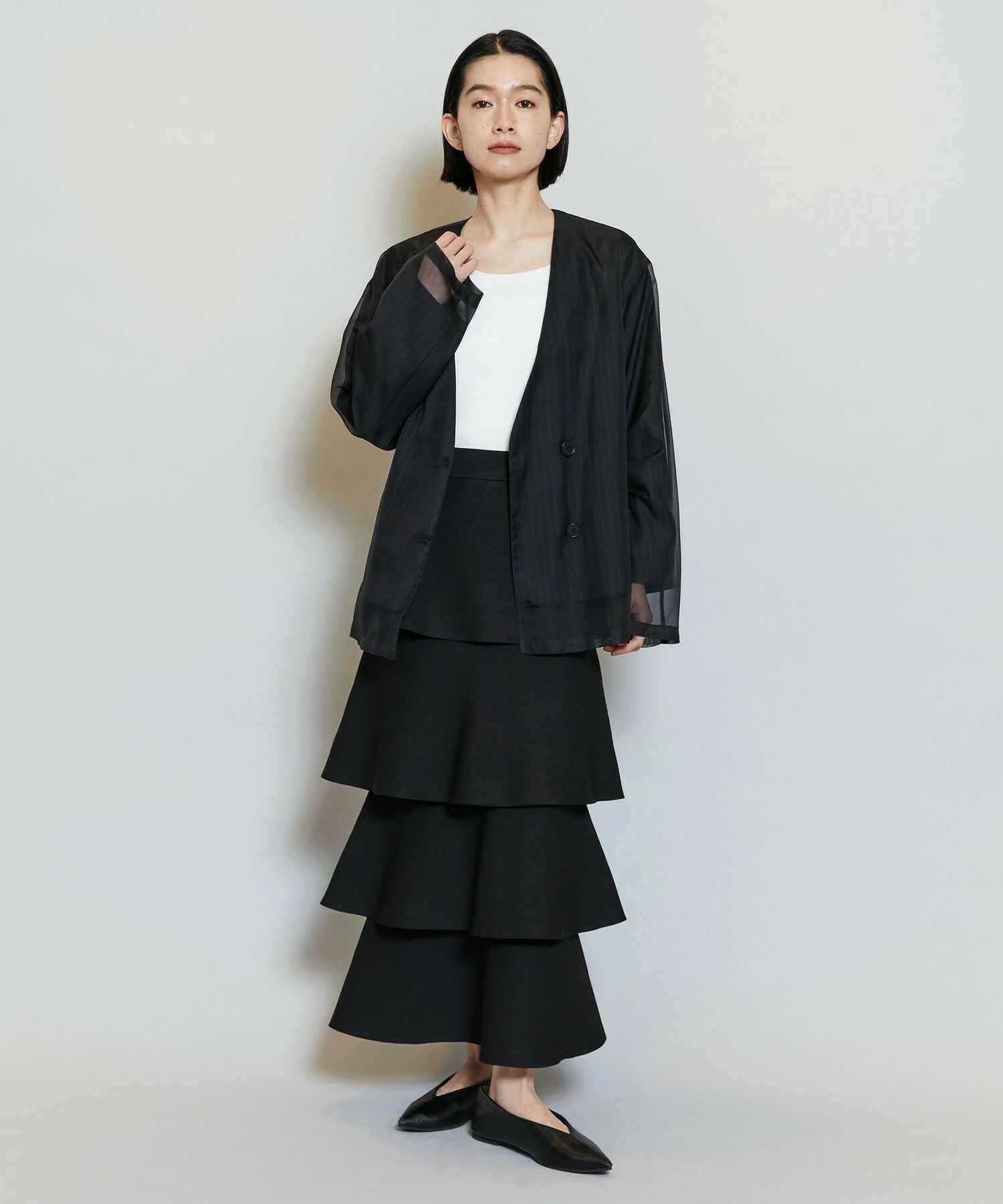 【MOGA】【Lサイズ】バルキーポリエステルニットスカート 詳細画像 ブラック 19