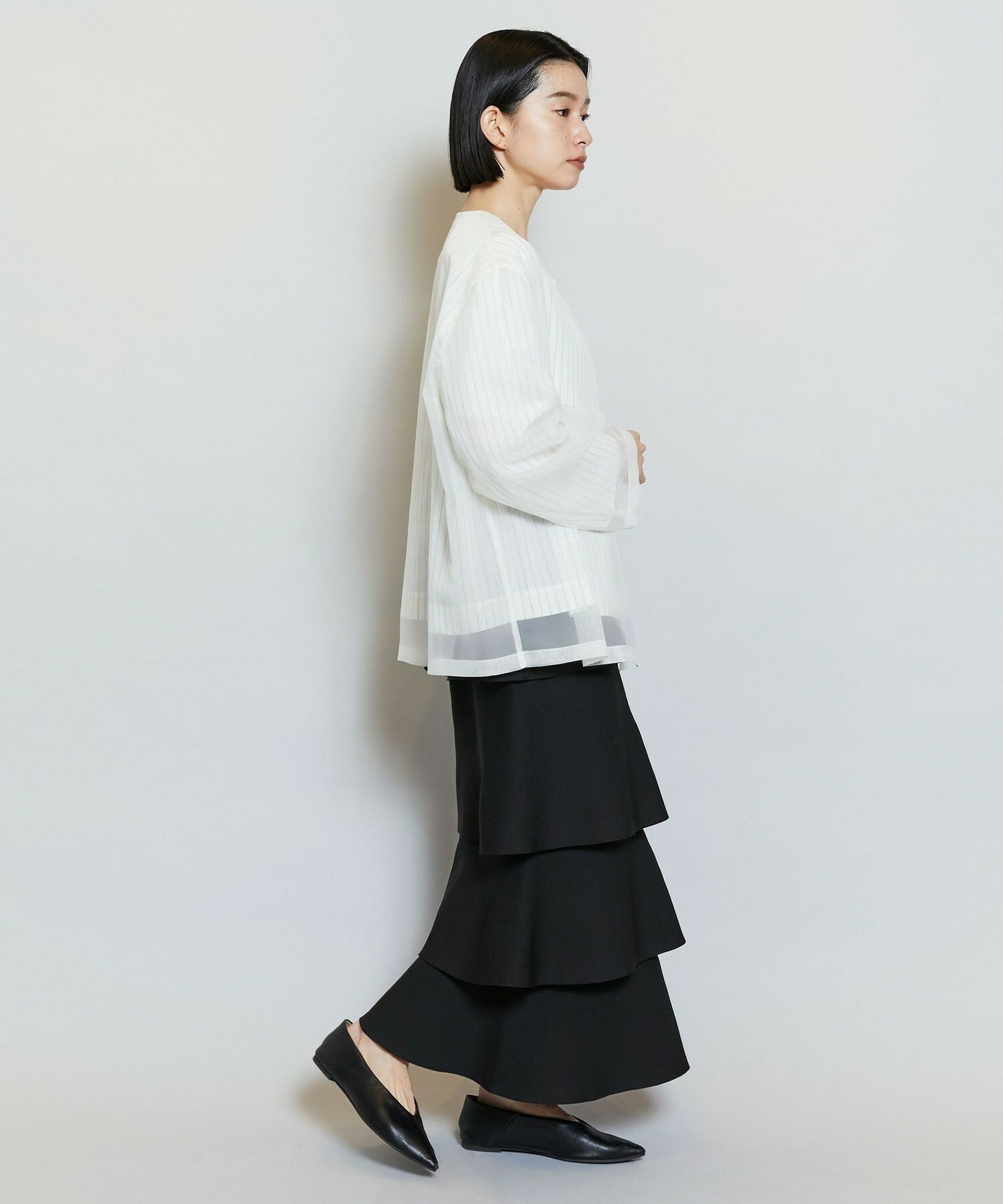 【MOGA】【Lサイズ】バルキーポリエステルニットスカート 詳細画像 ブラック 4