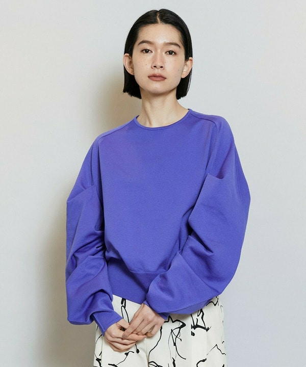 【Lサイズ】バルキーポリエステルニットトップス 詳細画像 パープル系その他 2