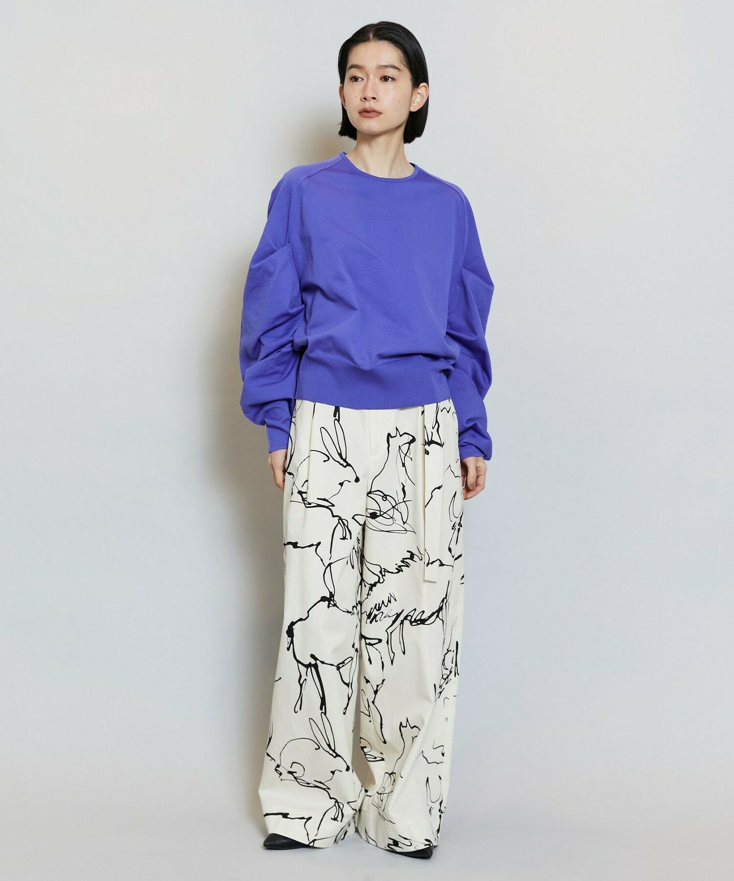 【MOGA】【Lサイズ】バルキーポリエステルニットトップス 詳細画像 ブラック 11