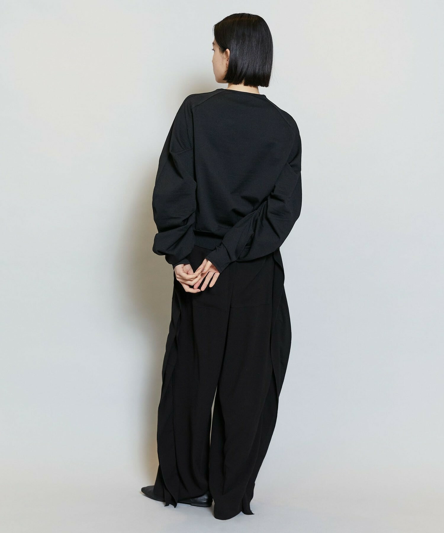 【MOGA】【Lサイズ】バルキーポリエステルニットトップス 詳細画像 ブラック 4