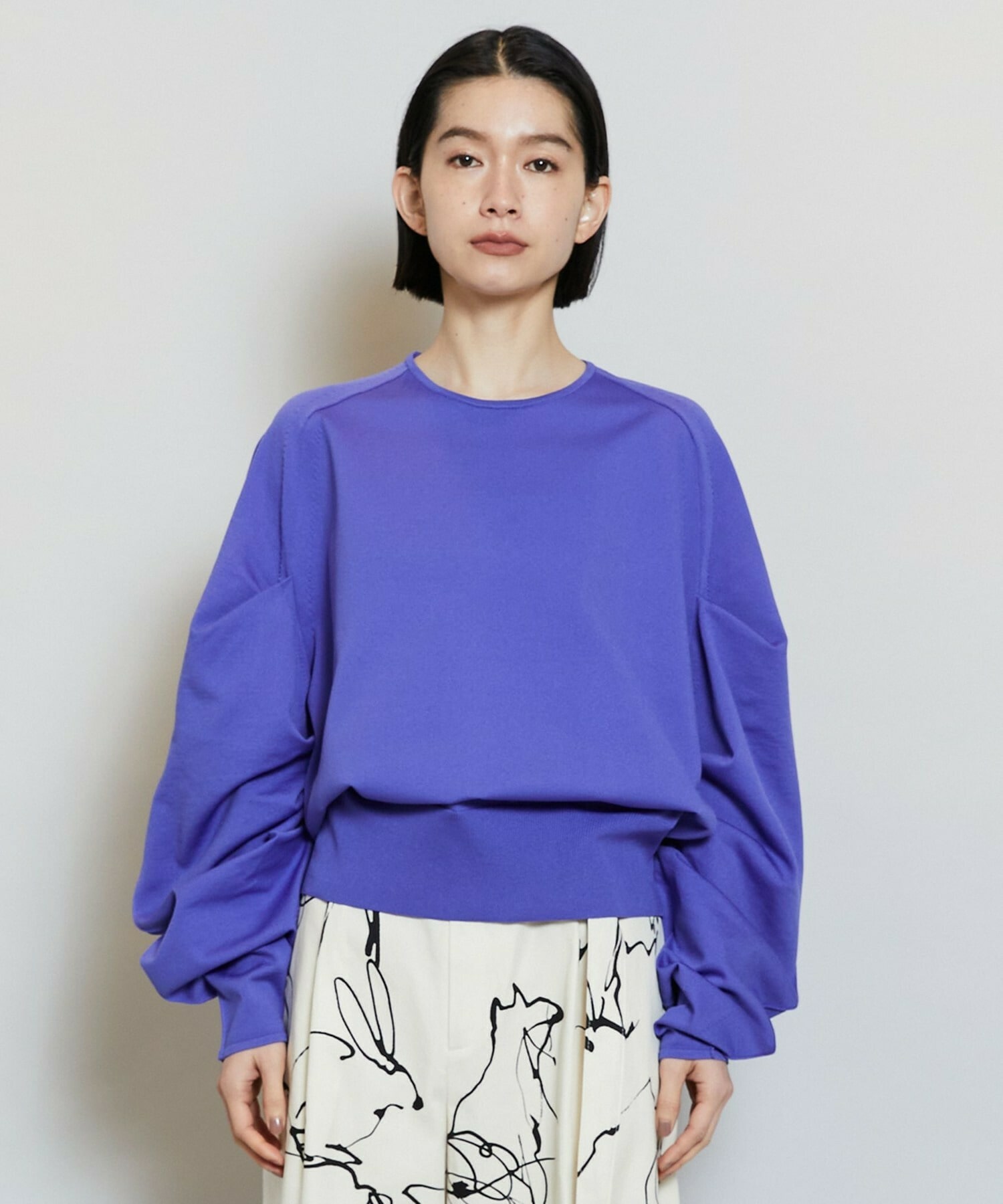 【MOGA】【Lサイズ】バルキーポリエステルニットトップス 詳細画像 ブラック 6