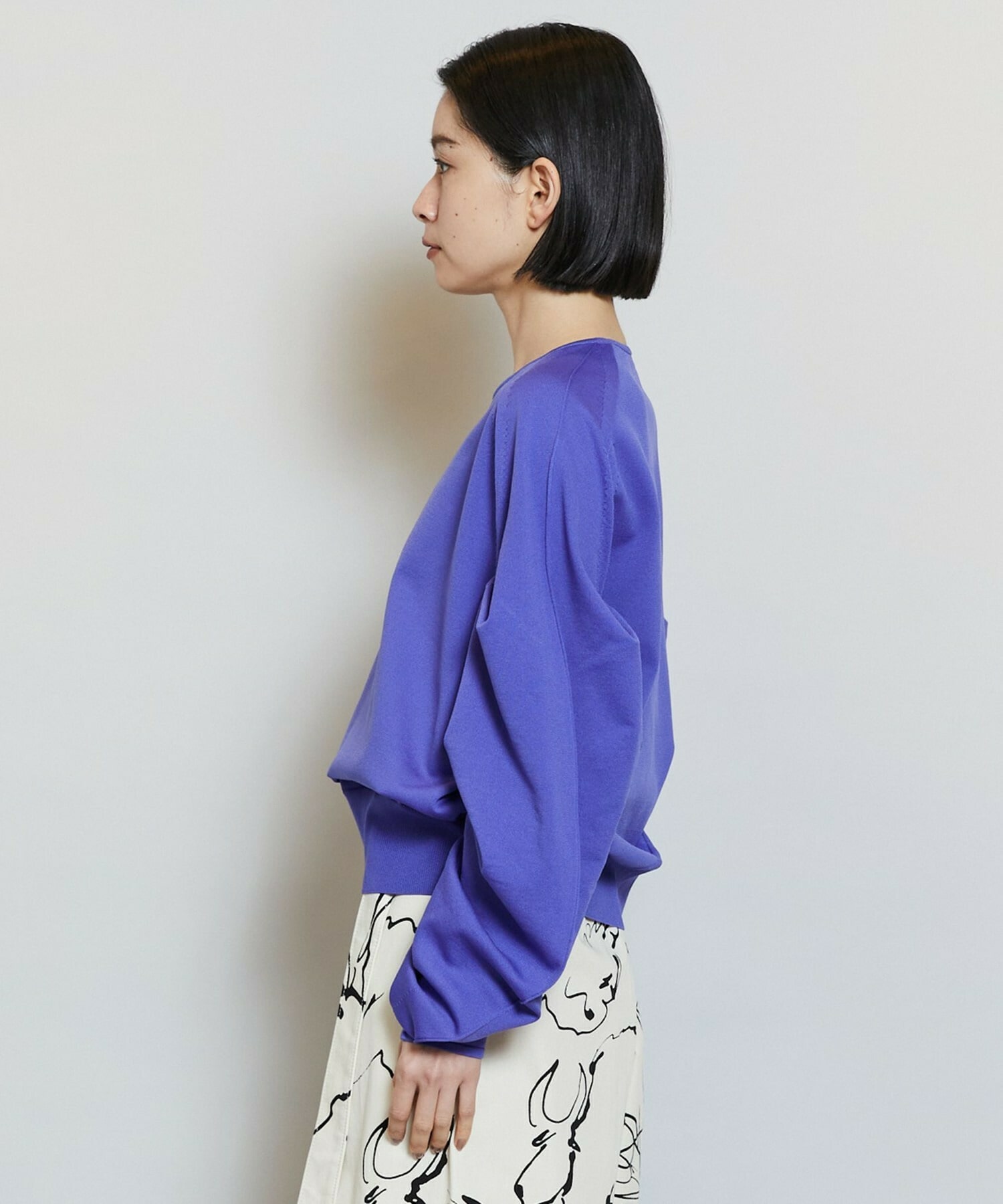 【MOGA】【Lサイズ】バルキーポリエステルニットトップス 詳細画像 ブラック 7