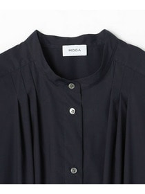 【MOGA】【Lサイズ】ストレッチタイプライタースタンドカラーロングワンピース 詳細画像 ネイビー 23