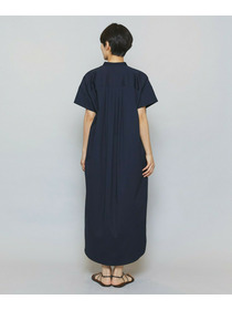 【MOGA】【Lサイズ】ストレッチタイプライタースタンドカラーロングワンピース 詳細画像 ネイビー 9