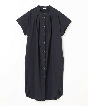 【MOGA】【Lサイズ】ストレッチタイプライタースタンドカラーロングワンピース 詳細画像 ネイビー 1