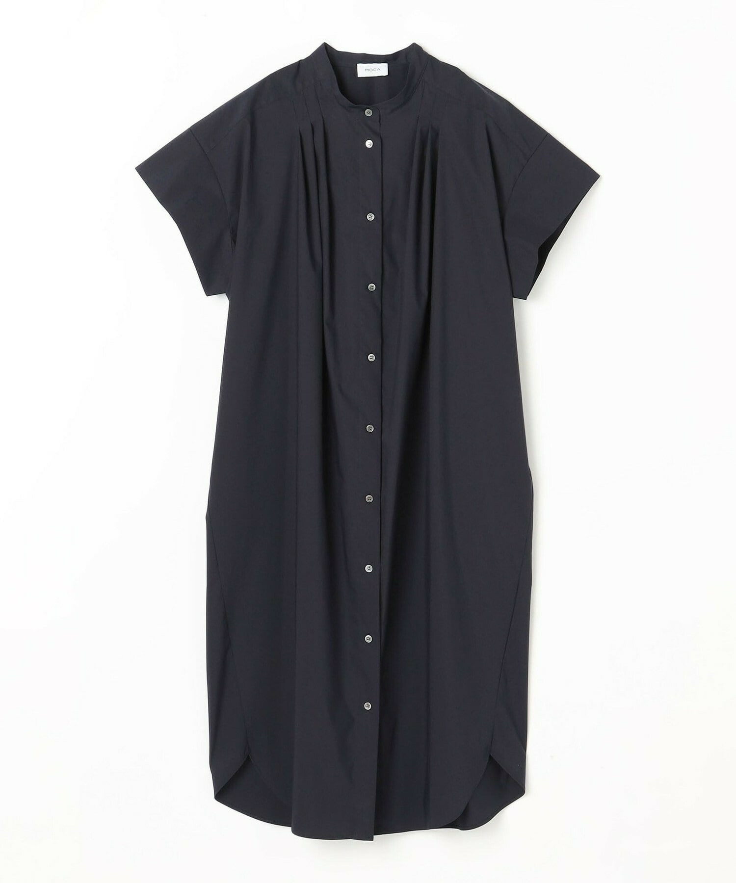【MOGA】【Lサイズ】ストレッチタイプライタースタンドカラーロングワンピース 詳細画像 ネイビー 1