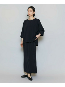 【MOGA】【Lサイズ】マカロンツイルサイドスリットブラウス 詳細画像 ブラック 13