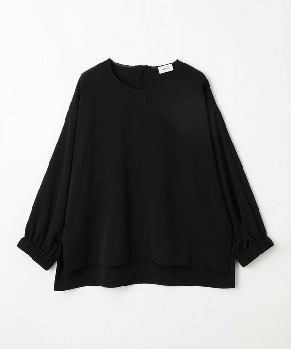【Lサイズ】マカロンツイルサイドスリットブラウス 詳細画像 ブラック 1
