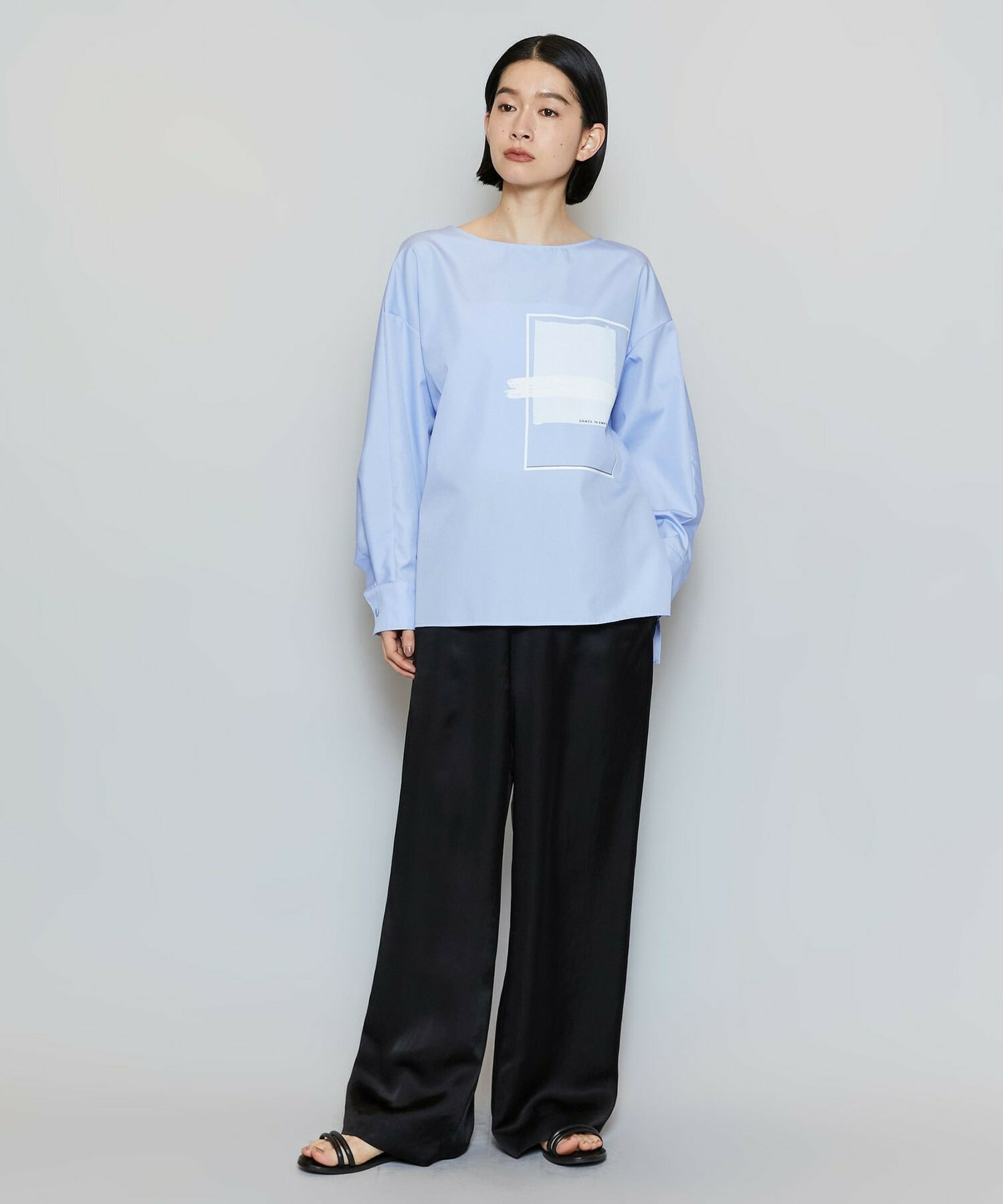 【MOGA】【Lサイズ】コットンブロードアートプリントブラウス 詳細画像 ホワイト 14