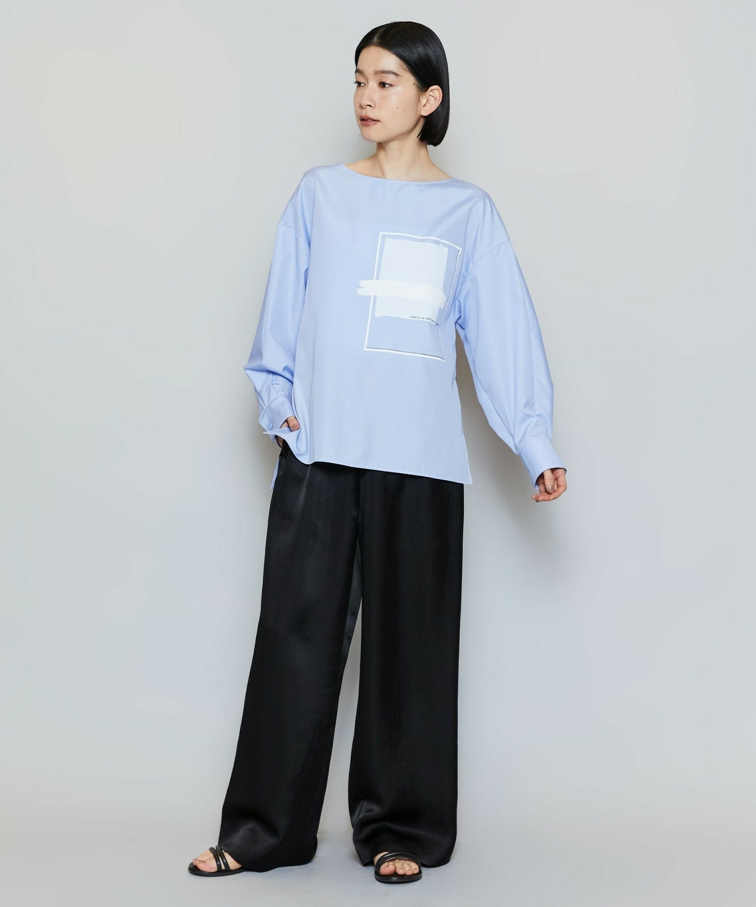 【MOGA】【Lサイズ】コットンブロードアートプリントブラウス 詳細画像 ホワイト 19