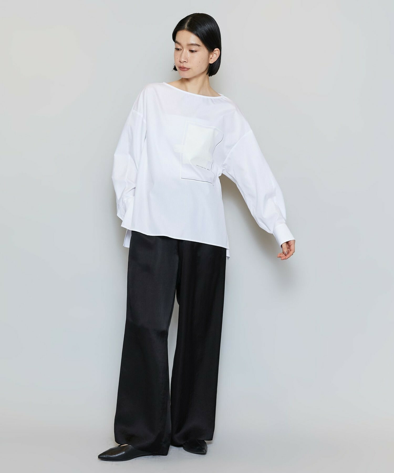 【MOGA】【Lサイズ】コットンブロードアートプリントブラウス 詳細画像 ホワイト 2