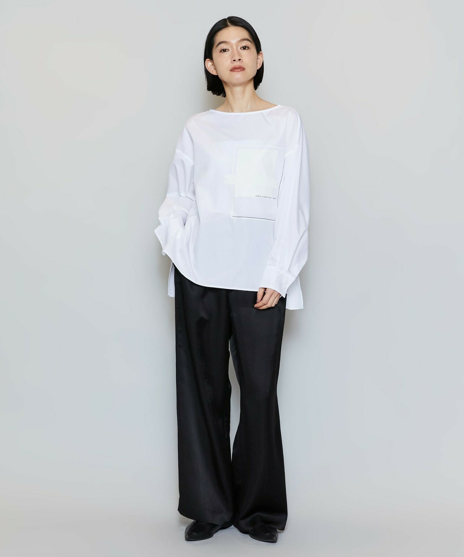 【MOGA】【Lサイズ】コットンブロードアートプリントブラウス 詳細画像 ホワイト 3